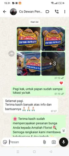Testimonial Papan Bunga Pernikahan cangkuang wetan